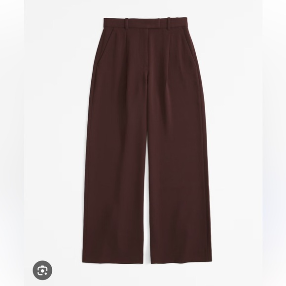 A&F Harper Tailored Premium Crepe Ultra-Wide Leg Pant - Picture 1 of 6